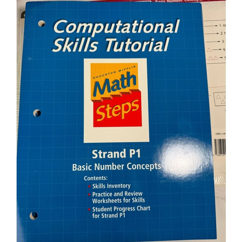 Houghton Mifflin Math Steps Computational Skills Tutorial Kit Levels 1-2 K-2 VTG